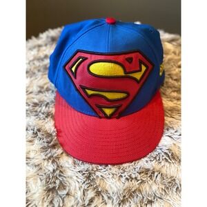 DC Comics Superman New Era 59Fifty Fitted Hat Red Blue Yellow Size 7 1/4